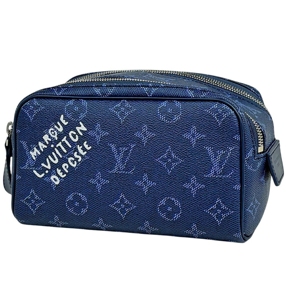 Louis Vuitton Dopp Monogram Heritage Leather Ocean Blue